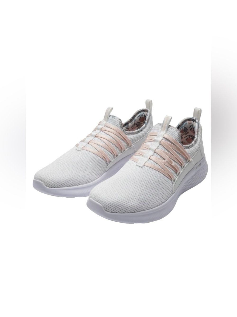 SKECHERS Skechers-Lite Pro-Flourishing Steps Ath. Trainers WHT/PNK Floral SZ 8